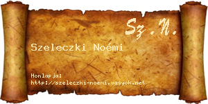 Szeleczki Noémi névjegykártya